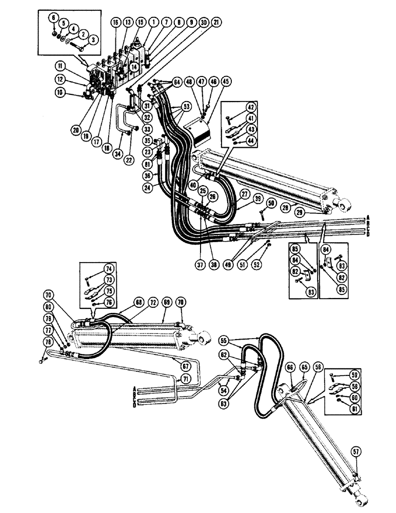 Схема запчастей Case 600 - (258) - BACKHOE HYDRAULICS, BOOM CYLINDER HYDRAULICS, DIPPER CYLINDER HYDRAULIC, DUMP CYLINDER HYDRAULICS (07) - HYDRAULIC SYSTEM