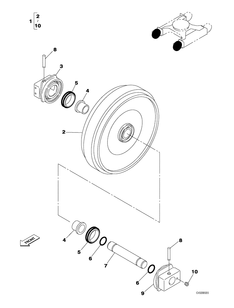 Схема запчастей Case CX470B - (05-11) - TRACK - IDLER (11) - TRACKS/STEERING