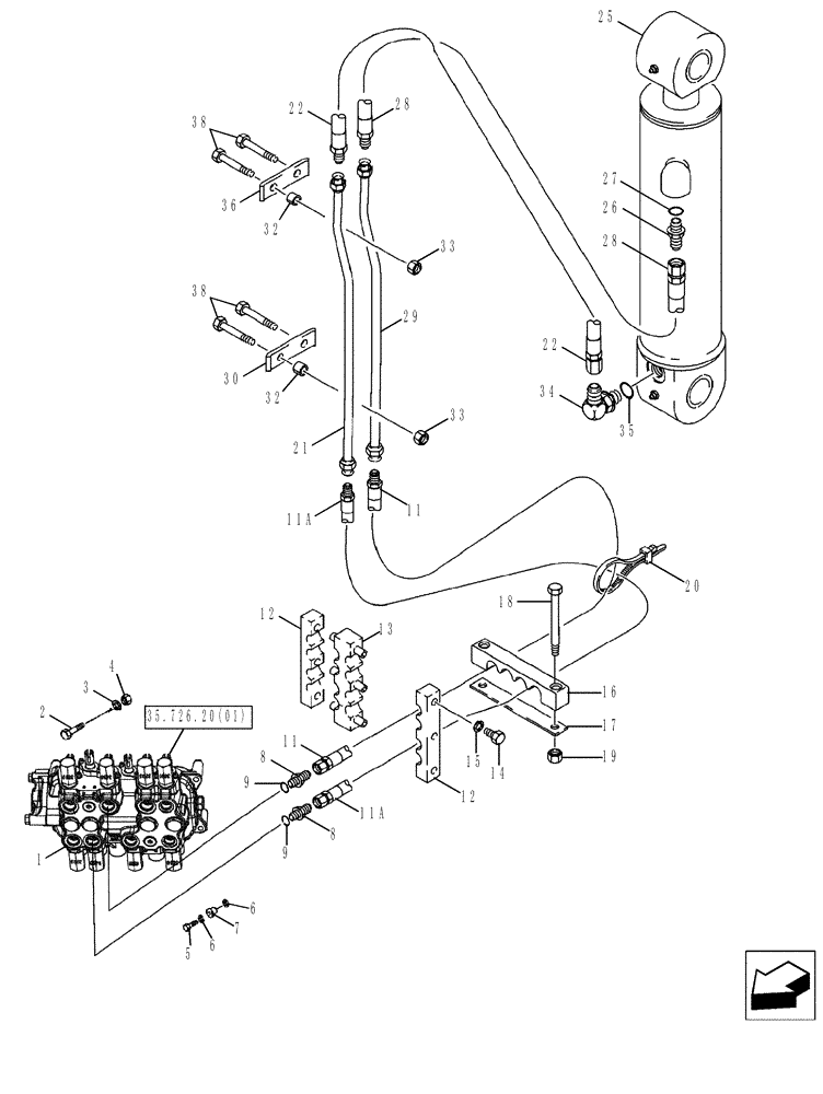 Схема запчастей Case 580SM - (35.702.02) - HYDRAULICS - CYLINDER, BACKHOE DIPPER (35) - HYDRAULIC SYSTEMS