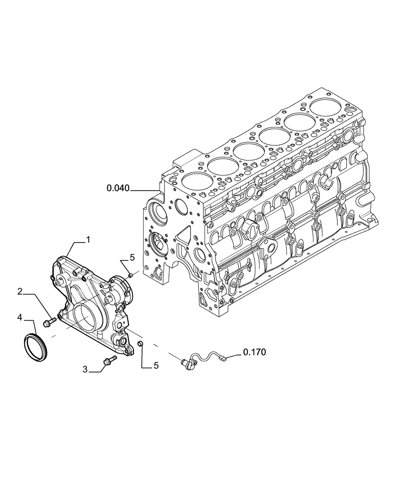 Схема запчастей Case 1850K - (0.043[02]) - CRANKCASE COVERS - FRONT (01) - ENGINE