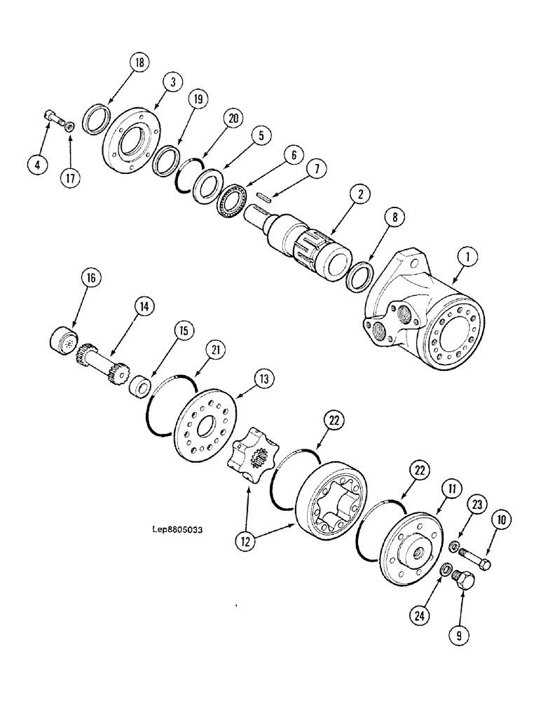 Схема запчастей Case 688C - (8G-156) - HYDRAULIC MOTOR 200CM³-315CM³ (07) - HYDRAULIC SYSTEM