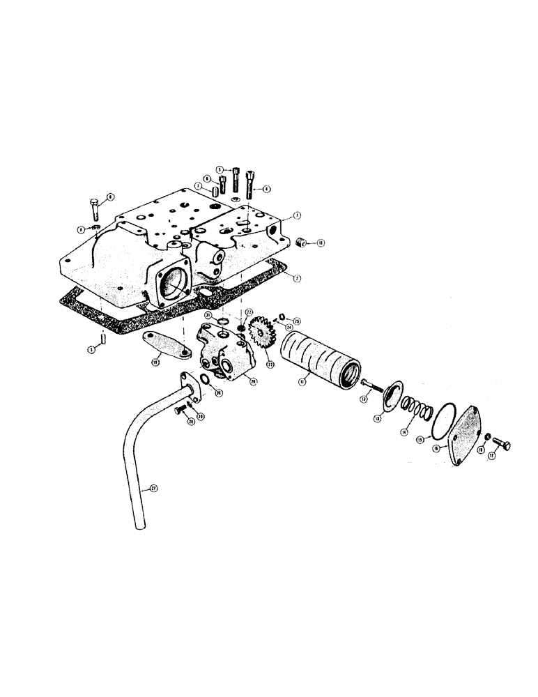 Схема запчастей Case 320B - (130) - HYDRAULIC PUMP AND ADAPTER (MODEL 420B) 