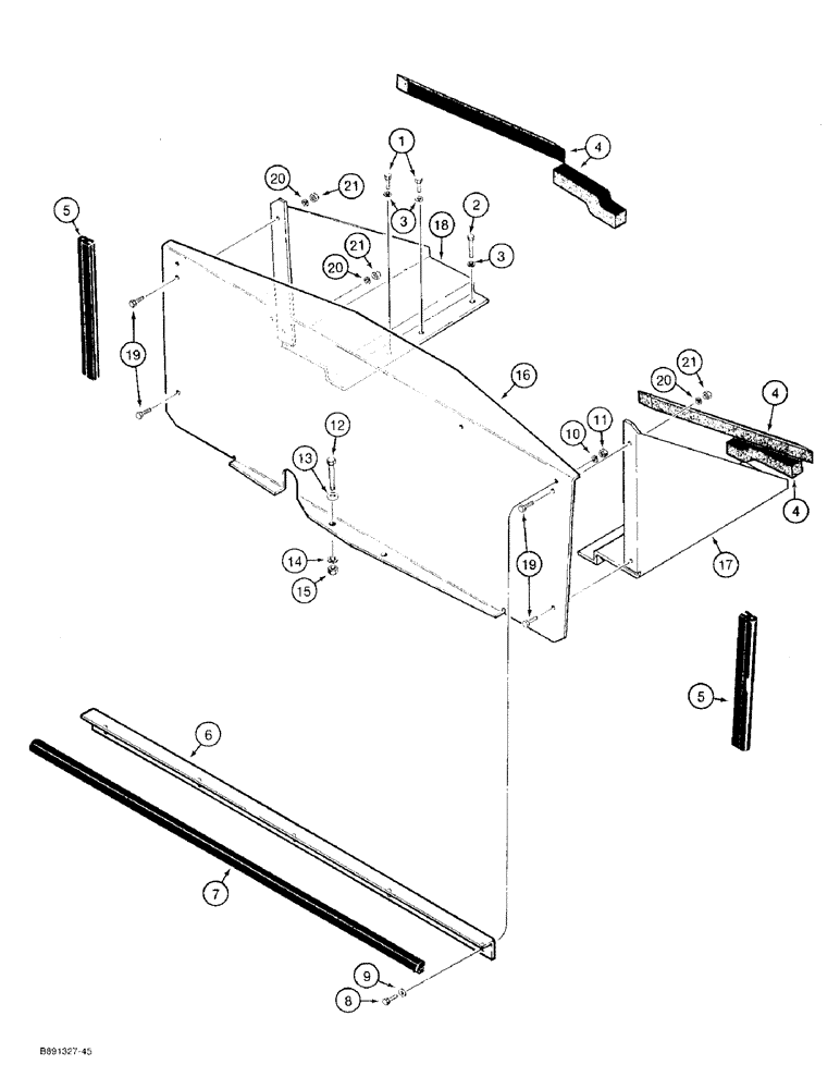 Схема запчастей Case 480F - (9-118) - REAR CLOSURE PANELS, MODELS WITH BACKHOE (09) - CHASSIS/ATTACHMENTS