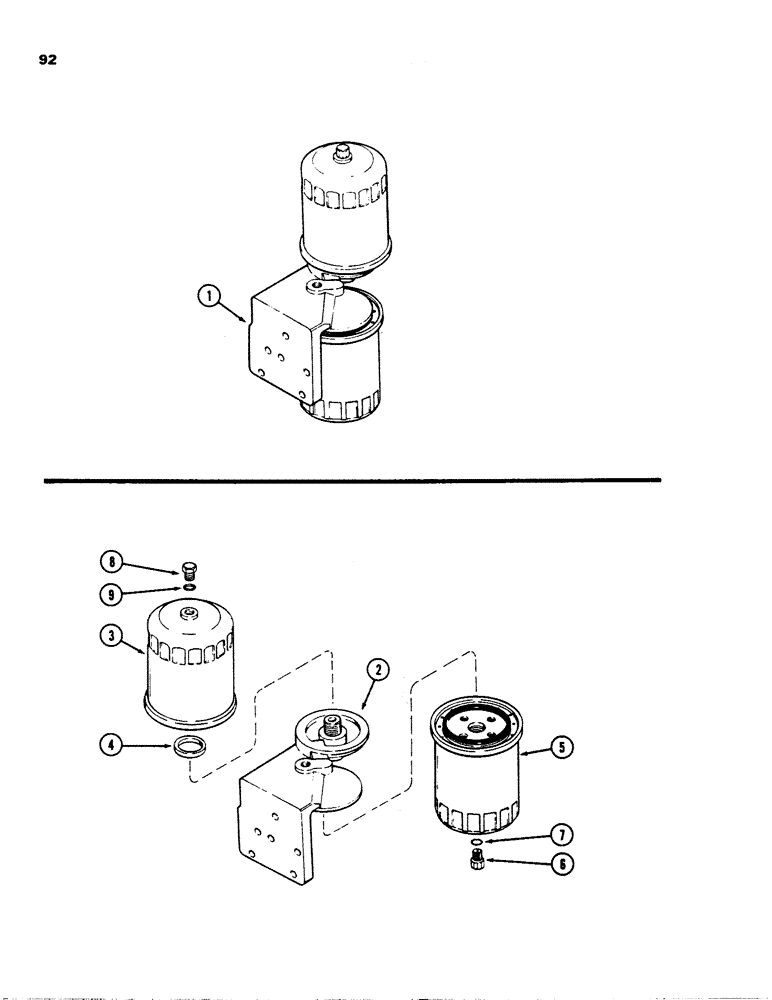 Схема запчастей Case 1845 - (092) - FUEL FILTER, (188) DIESEL ENGINE (10) - ENGINE