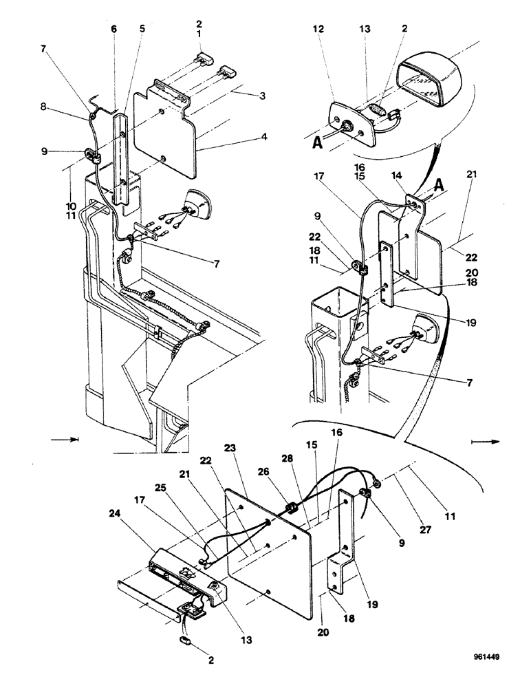 Схема запчастей Case 580G - (514) - REAR NUMBER PLATE -SIDESHIFT BACKHOE (09) - CHASSIS/ATTACHMENTS