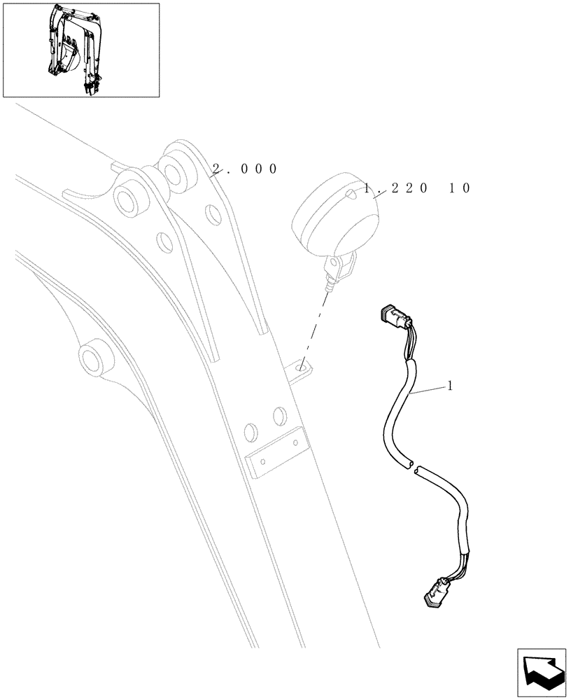 Схема запчастей Case CX16B - (1.220[09]) - ELECTRIC SYSTEM - HARNESS BOOM (55) - ELECTRICAL SYSTEMS