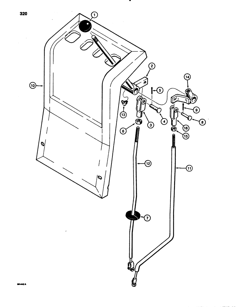 Схема запчастей Case 780B - (320) - EXTENDABLE DIPPER CONTROL, MODELS WITH FOOT SWING (09) - CHASSIS/ATTACHMENTS