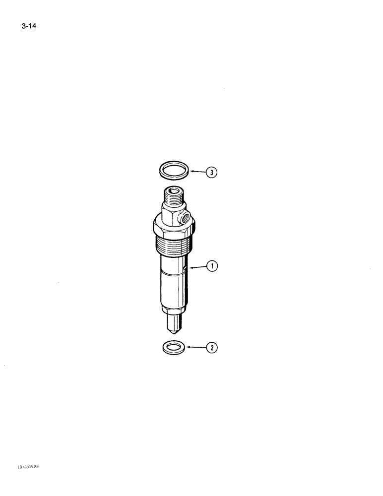 Схема запчастей Case 780D - (3-14) - FUEL INJECTION NOZZLE - 7 MM TIP, ENGINE SERIAL NUMBER 44566928 & AFT (03) - FUEL SYSTEM