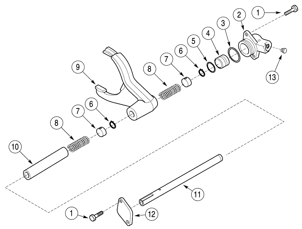 Схема запчастей Case 960 - (06-22) - AXLE, FRONT DIFFERENTIAL LOCK (06) - POWER TRAIN