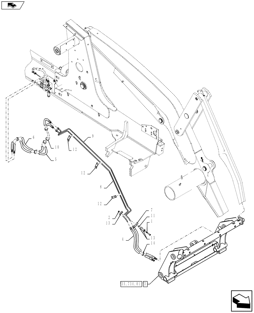 Схема запчастей Case 590SN - (35.701.29) - VAR - 423049 - HYDRAULICS - COUPLER, LOADER TOOL QUICK (35) - HYDRAULIC SYSTEMS