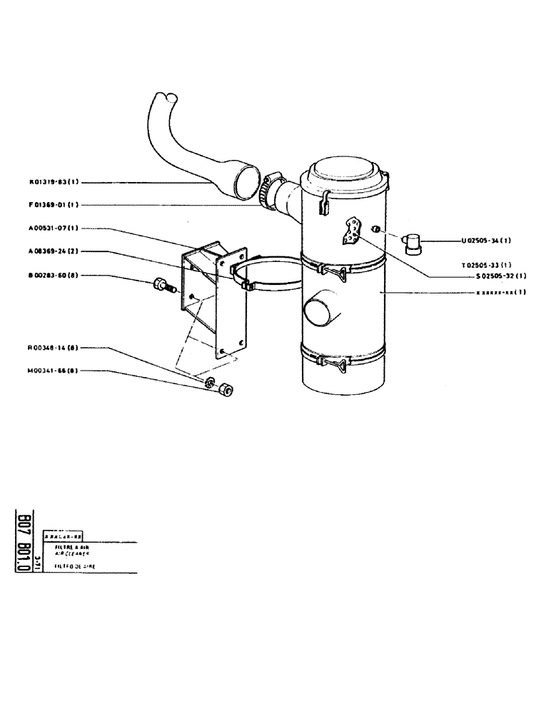 Схема запчастей Case GCK120 - (029) - AIR CLEANER 