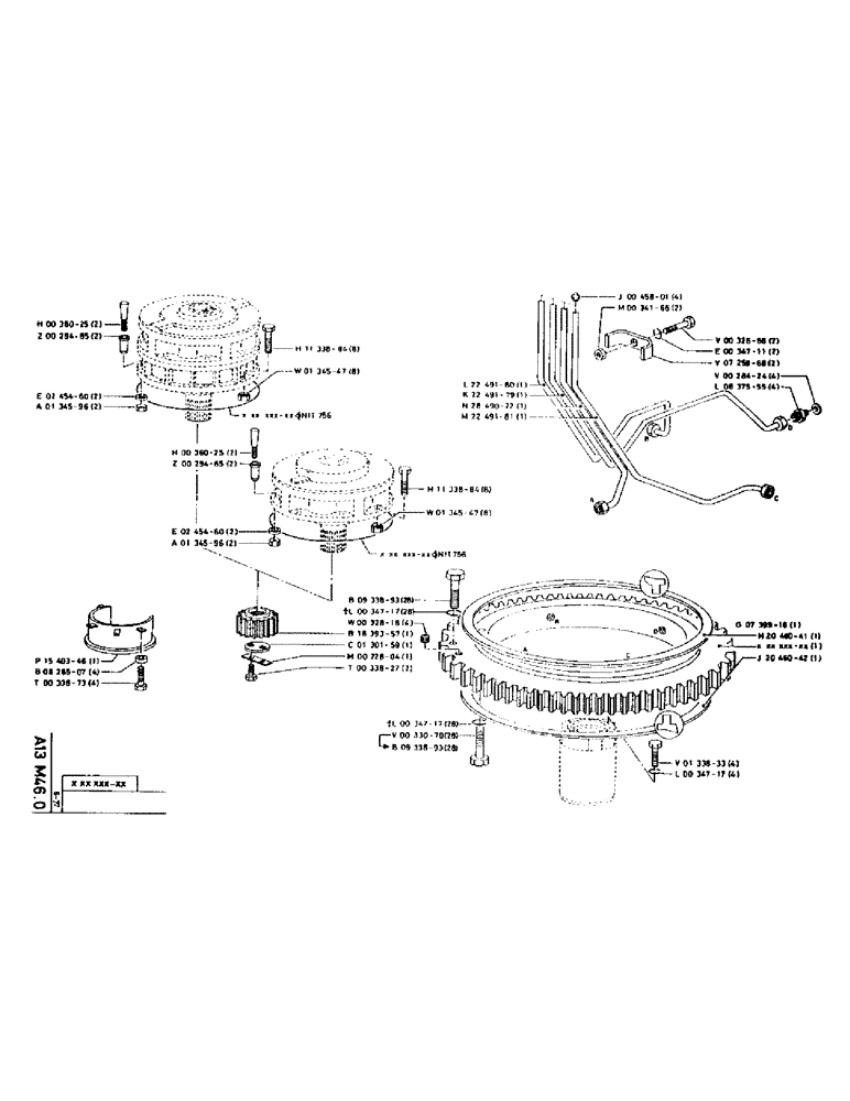 Схема запчастей Case 75P - (014) - UPPERSTRUCTURE SWING MOTION MECHANISM (05) - UPPERSTRUCTURE CHASSIS