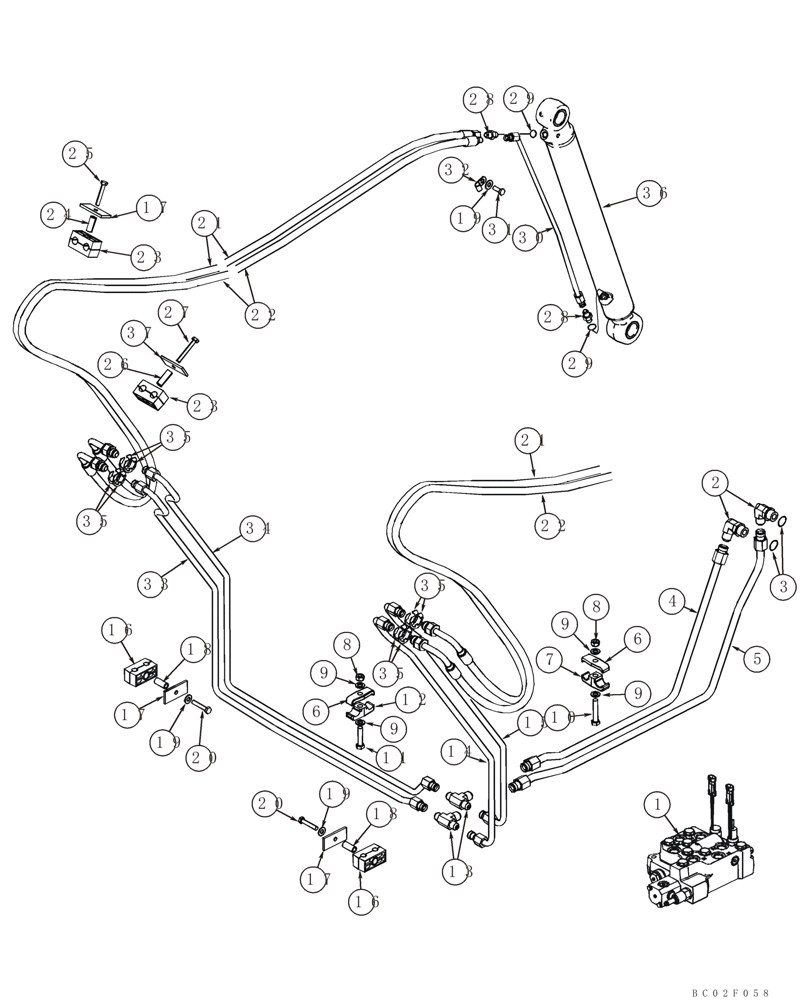 Схема запчастей Case 95XT - (08-02) - HYDRAULICS - LOADER BUCKET (NOV 5 2011 11:58AM) (08) - HYDRAULICS