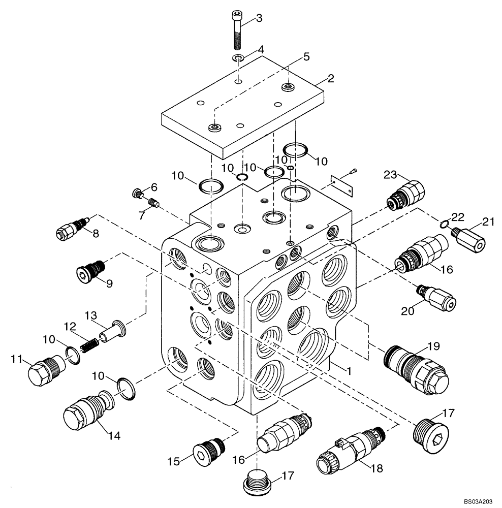 Схема запчастей Case 721D - (08-15A) - VALVE ASSY - LOADER CONTROL, TWO SPOOL (Z-BAR) - IF USED (08) - HYDRAULICS