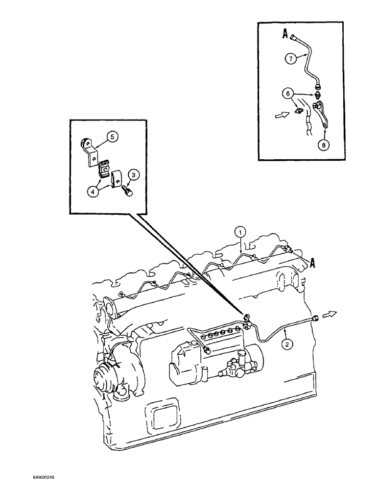 Схема запчастей Case 9060B - (3-10) - FUEL RETURN LINES, 6D22-TC ENGINE (03) - FUEL SYSTEM