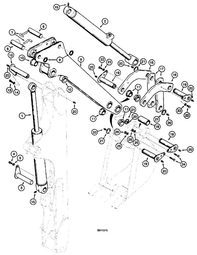 Схема запчастей Case 660 - (9-034) - BACKHOE DIPPER (09) - CHASSIS/ATTACHMENTS