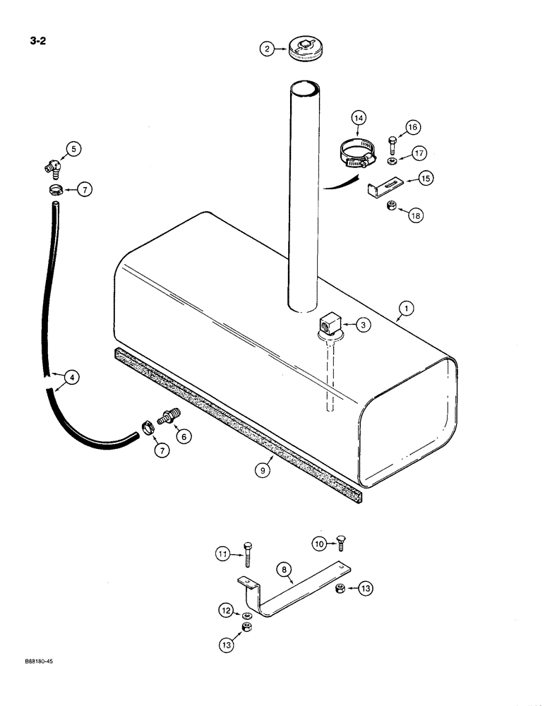 Схема запчастей Case MAXI-SNEAKER C - (3-2) - FUEL TANK AND FUEL LINES (03) - FUEL SYSTEM