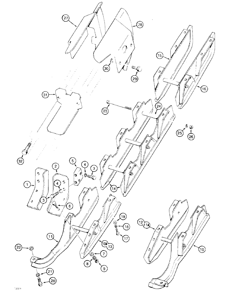 Схема запчастей Case 475 - (184) - TRACK GUARDS (48) - TRACKS & TRACK SUSPENSION