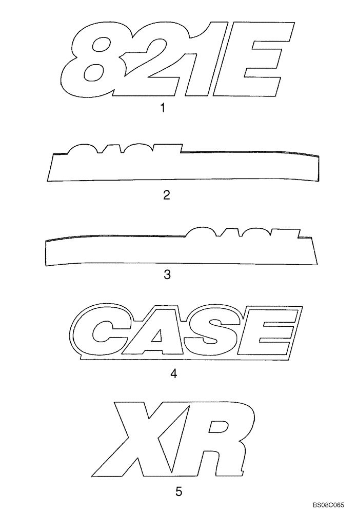 Схема запчастей Case 821E - (09-90) - DECALS - MODEL (09) - CHASSIS