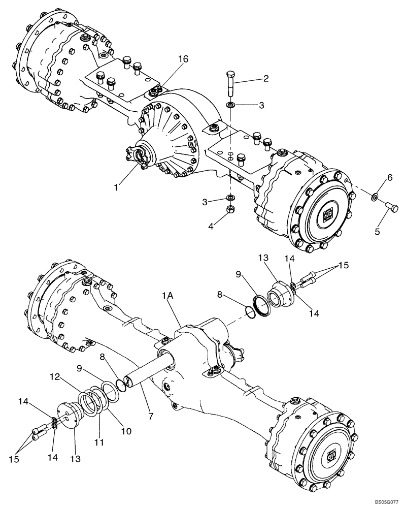 Схема запчастей Case 721E - (06-38) - AXLE, FRONT AND REAR - MOUNTING (06) - POWER TRAIN