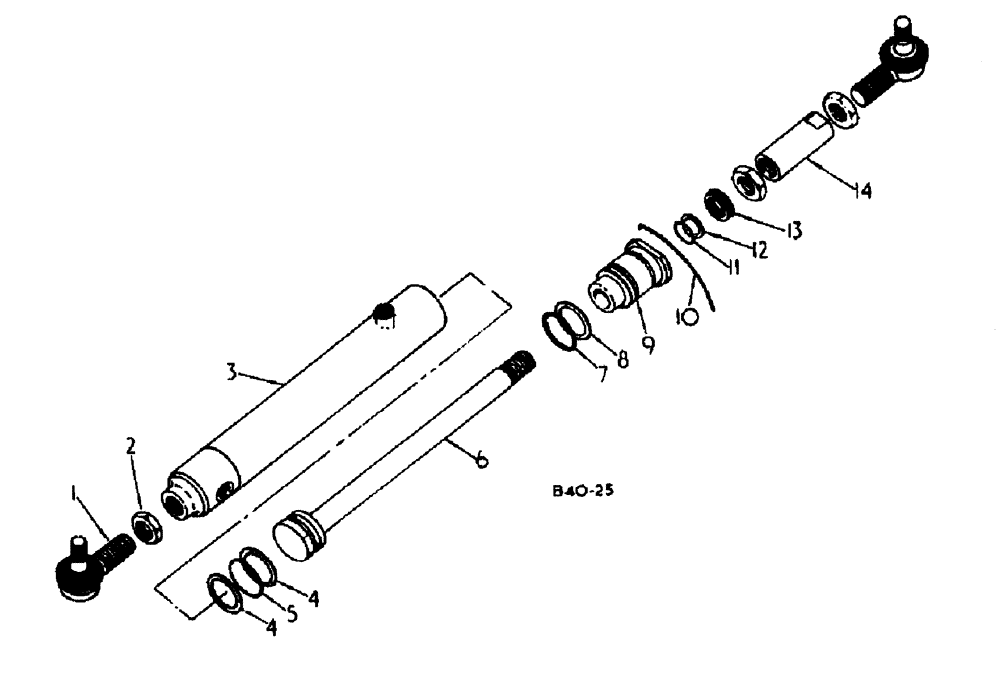 Схема запчастей Case 500 - (10-026) - POWER STEERING CYLINDER No Description