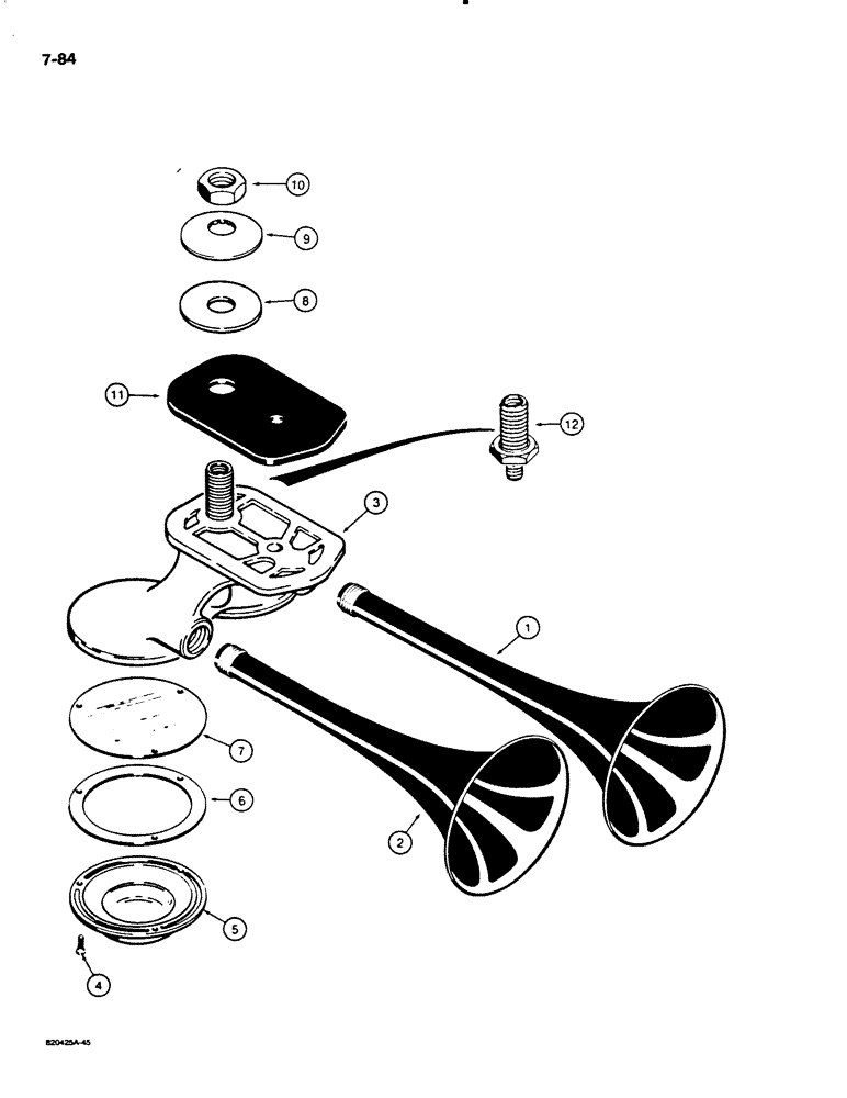 Схема запчастей Case W18B - (7-84) - L76560 HORN (07) - BRAKES