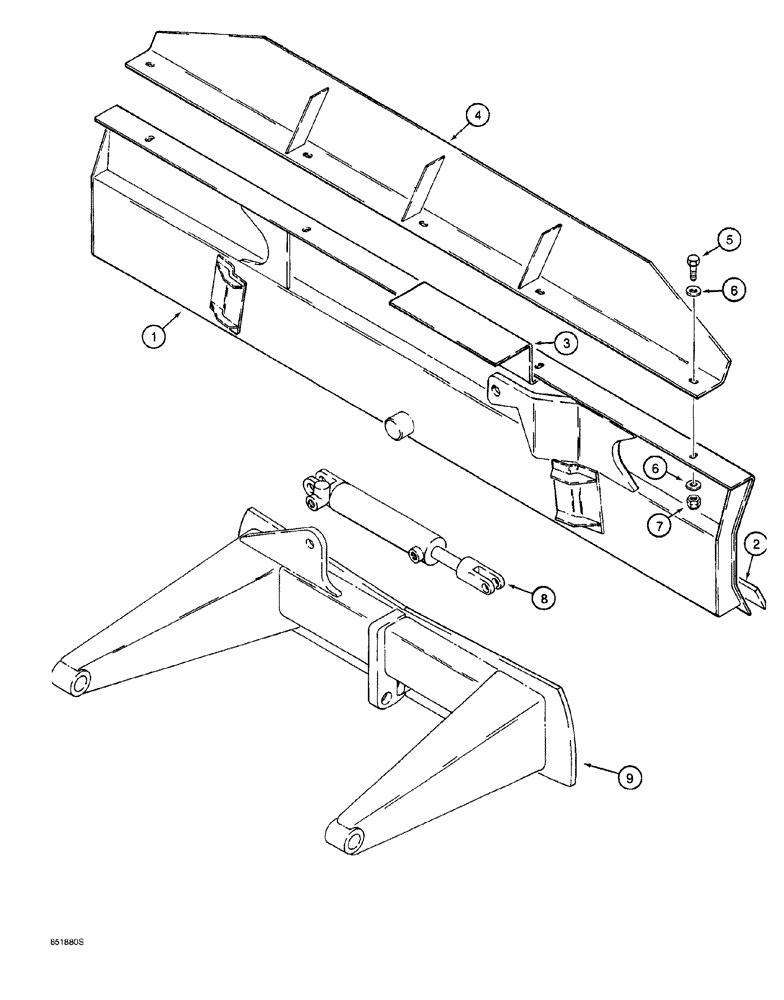 Схема запчастей Case 760 - (09-100) - BACKFILL BLADE AND MOUNTING ARM (86) - DOZER