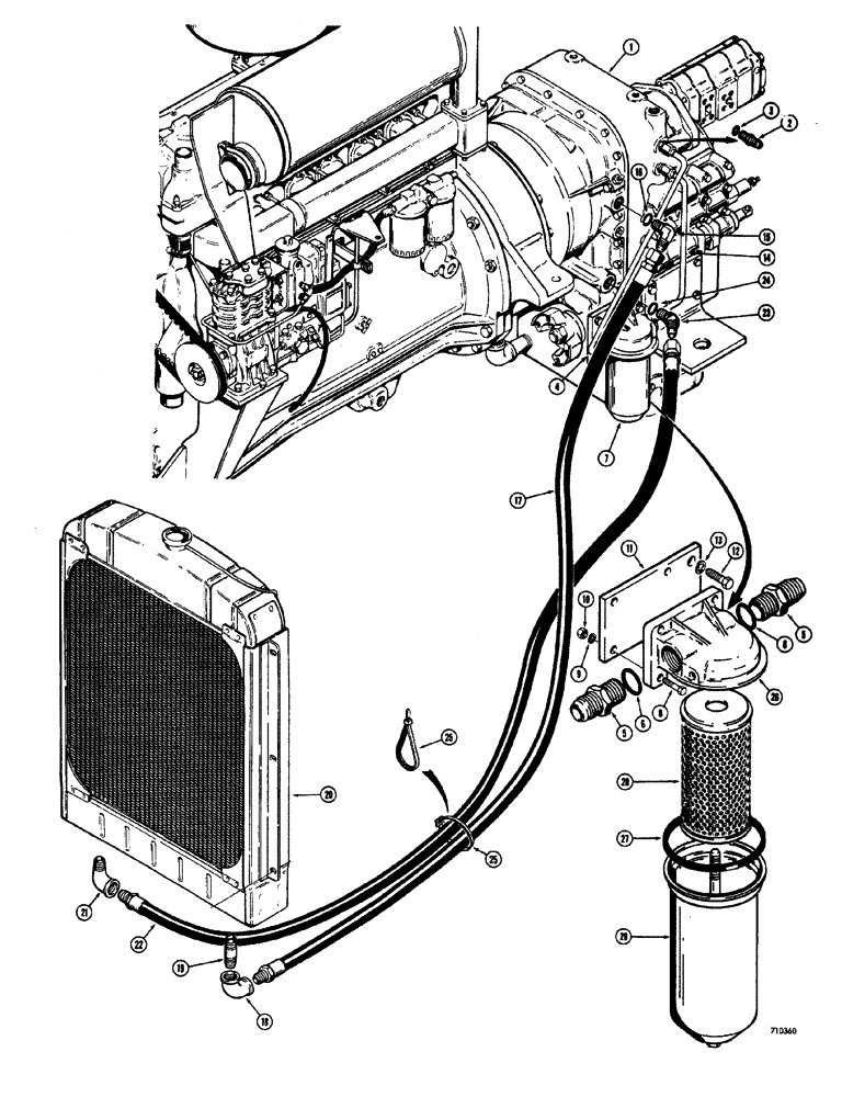 Схема запчастей Case W20 - (126) - TRANSMISSION HYDRAULIC SYSTEM VERTICALLY MOUNTED TRANSMISSION OIL FILTER (06) - POWER TRAIN