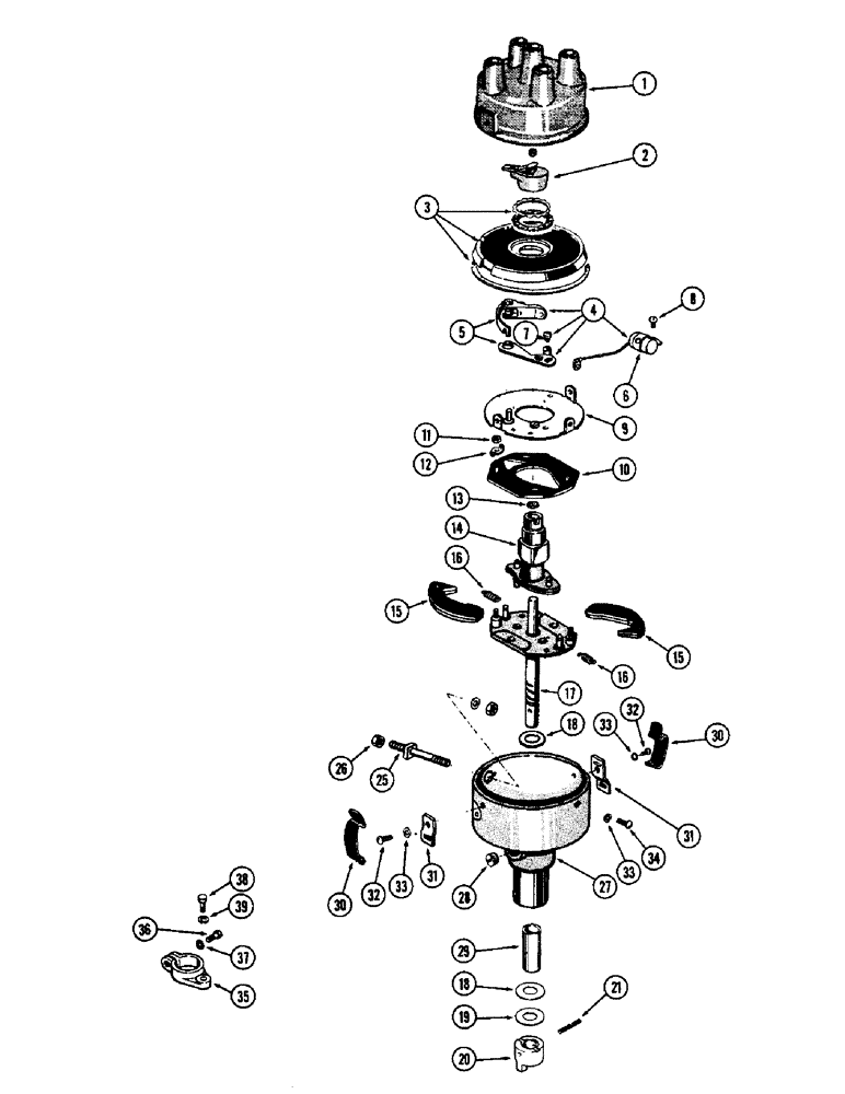 Схема запчастей Case W5 - (050) - G44857 DISTRIBUTOR (04) - ELECTRICAL SYSTEMS