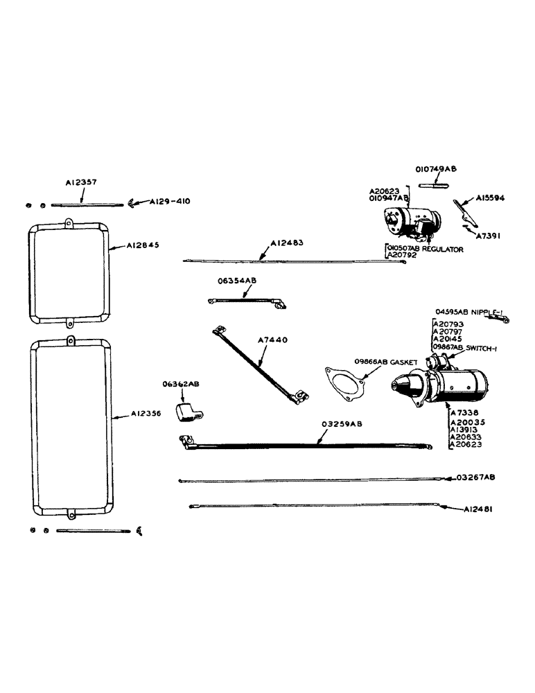 Схема запчастей Case W9 - (060) - REGULATOR, GENERATOR, STARTER, BATTERY, GENERATOR AND REGULATOR (04) - ELECTRICAL SYSTEMS