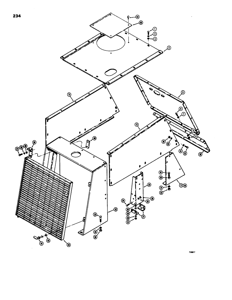 Схема запчастей Case W18 - (234) - GRILLE AND HOOD (09) - CHASSIS