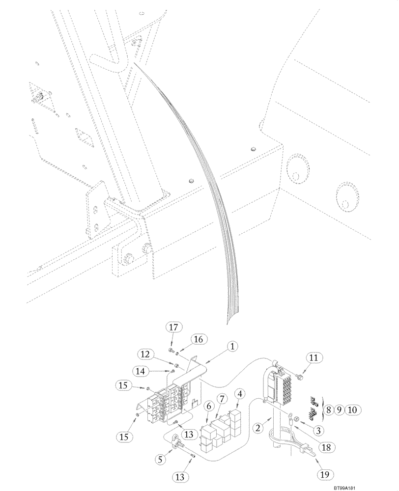 Схема запчастей Case 586G - (04-06) - FUSE AND FUSE BLOCK - RELAY PANEL (04) - ELECTRICAL SYSTEMS