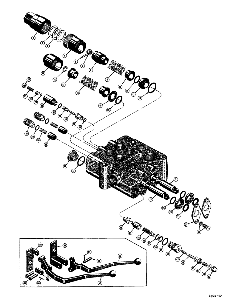 Схема запчастей Case 310D - (094) - D26491 HYDRAULIC CONTROL VALVE (07) - HYDRAULIC SYSTEM