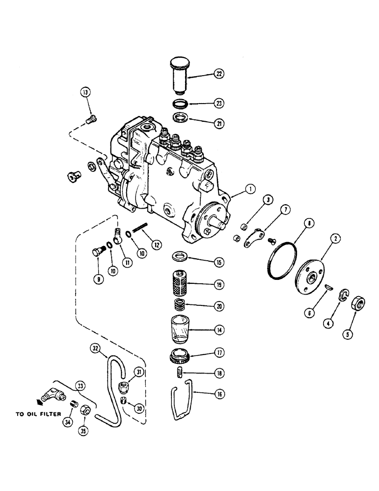 Схема запчастей Case 336B - (44) - A64243 & A62325 FUEL INJECTION PUMPS, 336BD NATURALLY ASPIRATED ENGINE W/LUBE ON ENGINE SIDE OF PUMP 