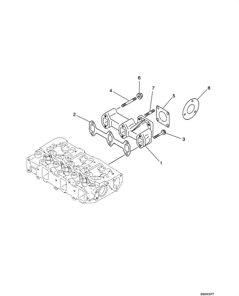 Схема запчастей Case CX36 - (02-13[00]) - MANIFOLD - EXHAUST (02) - ENGINE