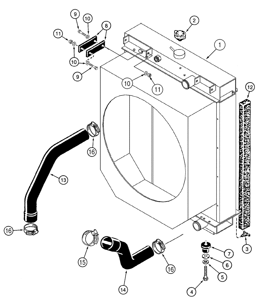 Схема запчастей Case 1150H - (02-03) - RADIATOR - MOUNTING (02) - ENGINE