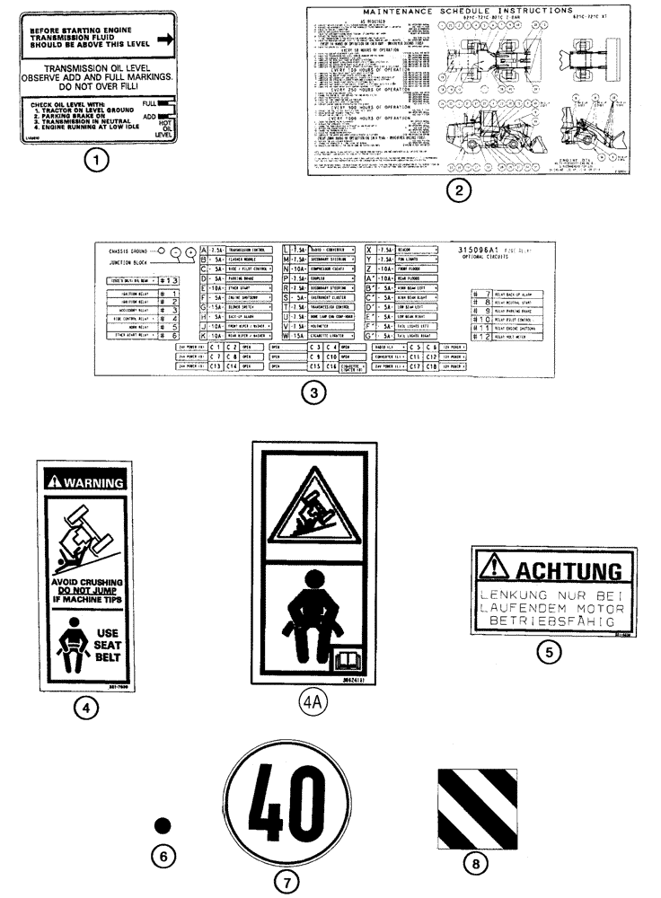 Схема запчастей Case 921C - (09-79) - DECALS - FRENCH, GERMAN (09) - CHASSIS