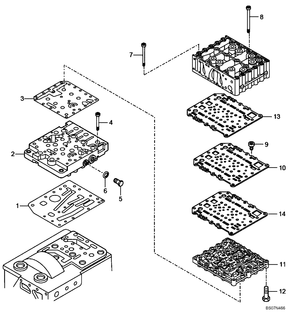 Схема запчастей Case 330B - (18A00000977[001]) - PLATES, GEARSHIFT SYSTEM (87515109) (03) - Converter / Transmission