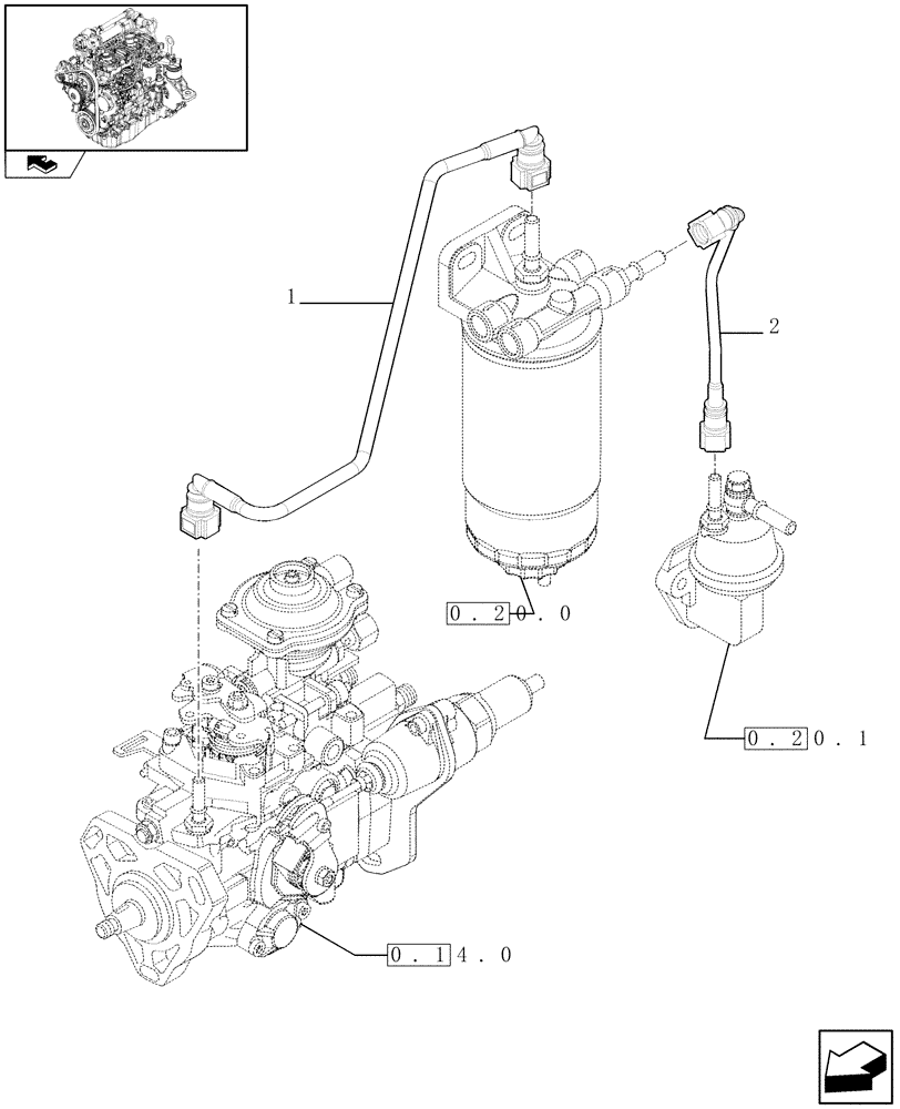 Схема запчастей Case F5CE5454B A002 - (0.20.3) - PIPING - FUEL (504207947) 