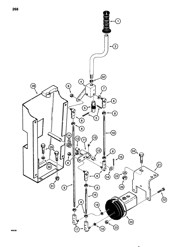 Схема запчастей Case 1080 - (268) - HAND LEVER CONTROLS, MODELS WITH BALL JOINTS AT ROD ENDS ( SEE ITEM 6 & 17 ) (35) - HYDRAULIC SYSTEMS