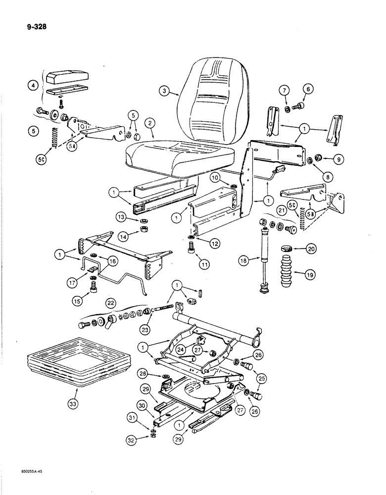 Схема запчастей Case 170B - (9-328) - SEAT, P.I.N. 74341 THROUGH 74456 (09) - CHASSIS