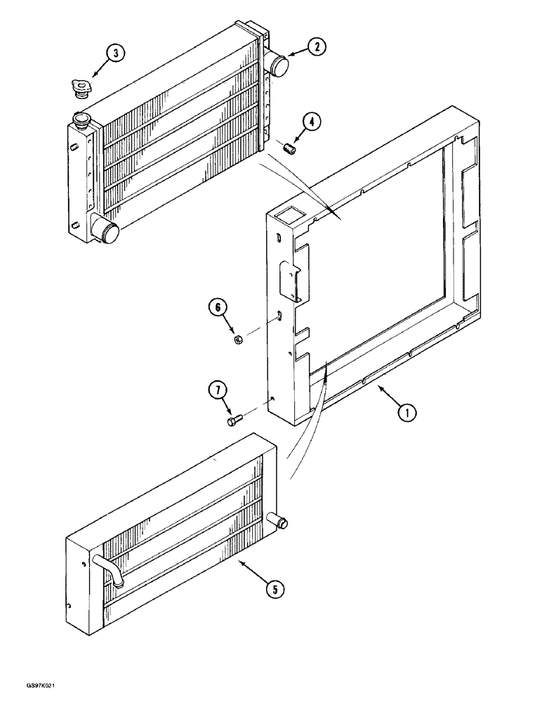 Схема запчастей Case 888 - (2-16) - RADIATOR AND OIL COOLER, P.I.N. 15647 AND AFTER, P.I.N. 106813 AND AFTER (02) - ENGINE