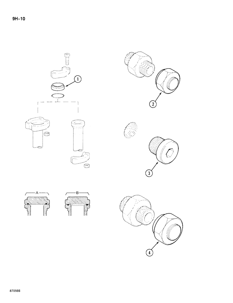 Схема запчастей Case 688 - (9H-10) - HOSE AND TUBE CAPS AND PLUGS (09) - CHASSIS