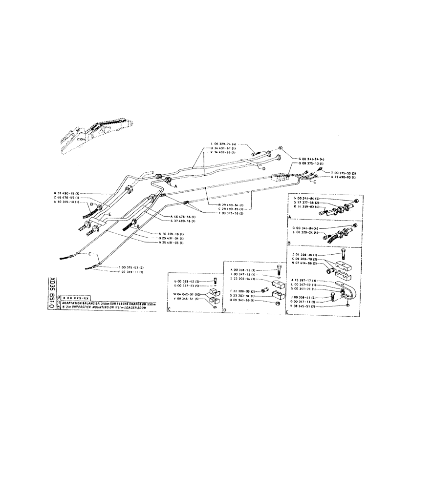 Схема запчастей Case 220 - (264) - 8 2" M DIPPERSTICK MOUNTING ON 11 6 M LOADER BOOM (14) - DIPPERSTICKS