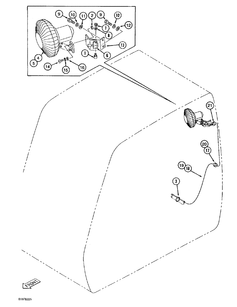 Схема запчастей Case 9030B - (9-052) - CAB FAN AND MOUNTING (09) - CHASSIS