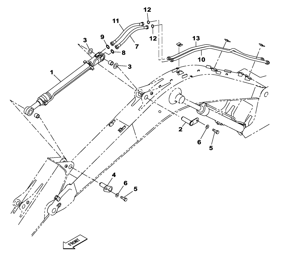 Схема запчастей Case CX210C LC - (35.737.02) - HYDRAULIC CIRCUIT - DIPPER CYLINDER - MONOBLOCK BOOM - 5.70 M (35) - HYDRAULIC SYSTEMS