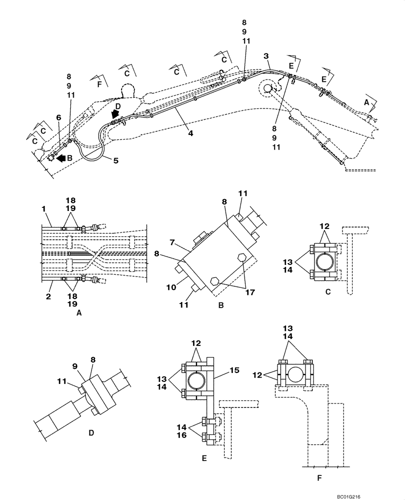 Схема запчастей Case CX800 - (08-54) - HYDRAULICS - AUXILIARY ATTACHMENT (08) - HYDRAULICS