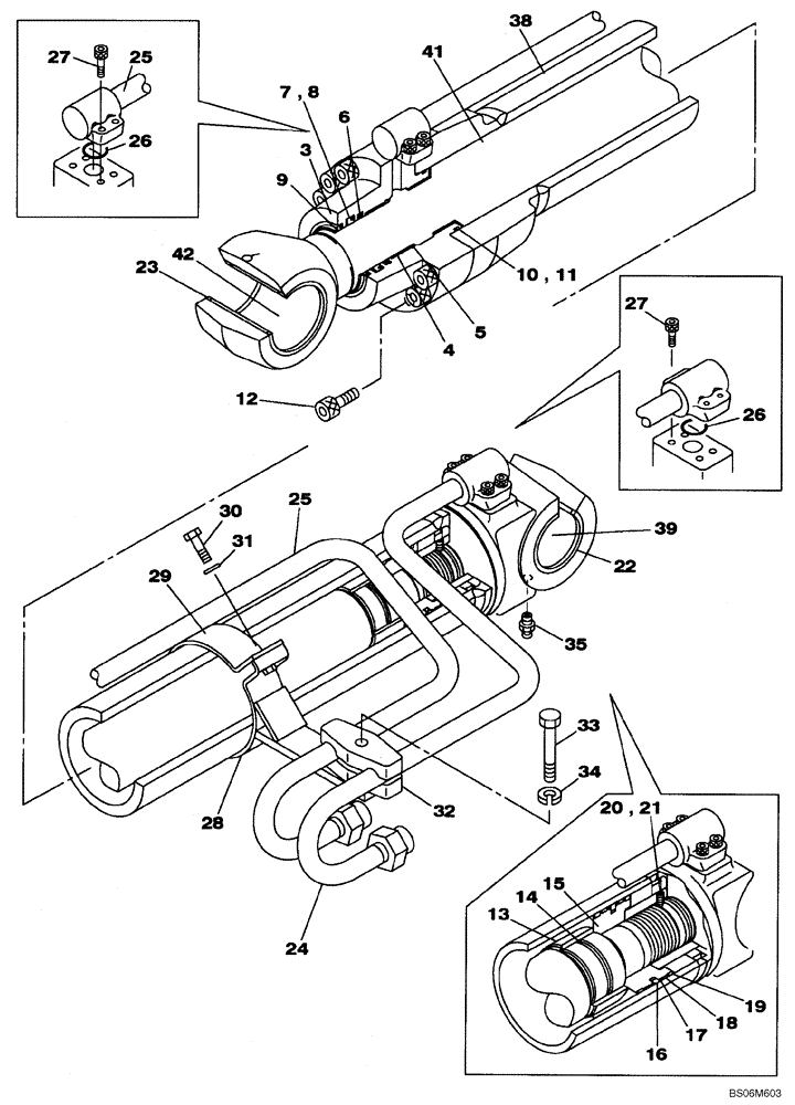 Схема запчастей Case CX210BNLC - (08-83) - CYLINDER ASSY, BOOM, RIGHT HAND (08) - HYDRAULICS