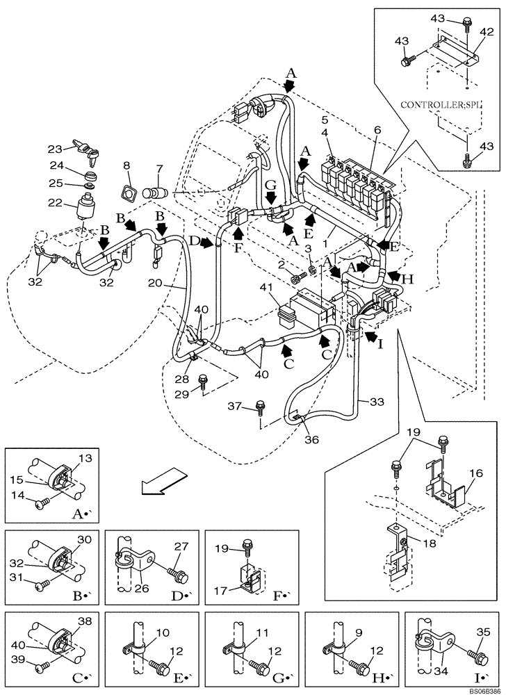 Схема запчастей Case CX330 - (04-003-00[02]) - ELECTRICAL - CAB (04) - ELECTRICAL SYSTEMS