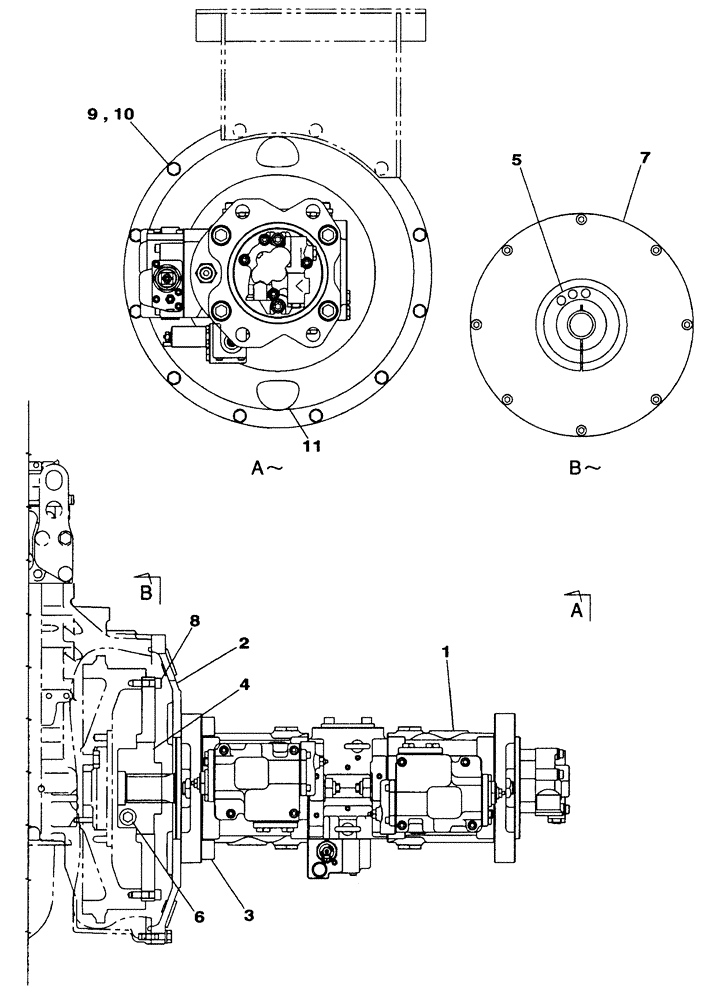 Схема запчастей Case CX350 - (08-009-00[01]) - HYDRAULIC PUMP - STANDARD - COUPLING - KAWASAKI (08) - HYDRAULICS